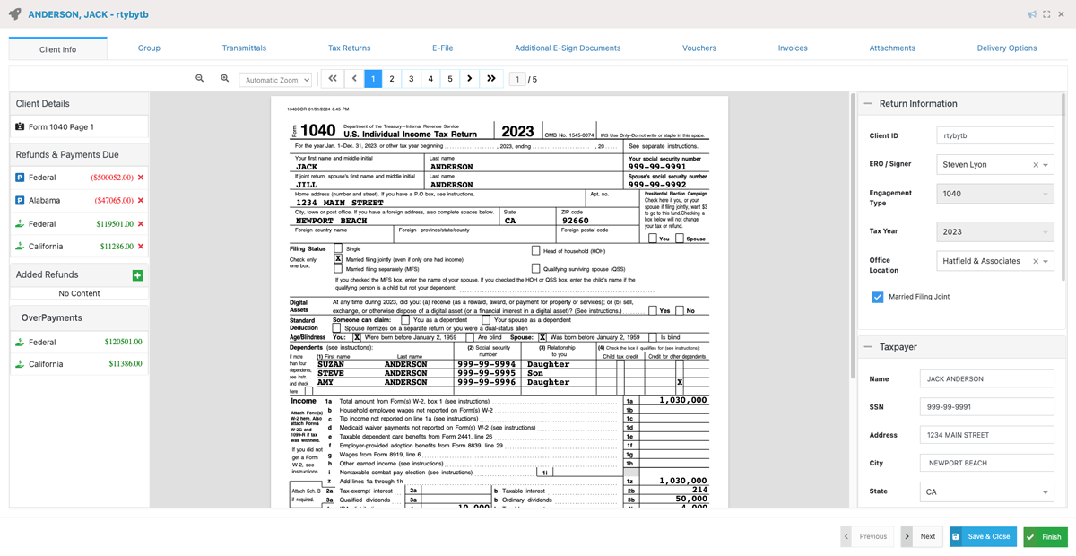 SafeSend One Tax Returns Screenshot 1